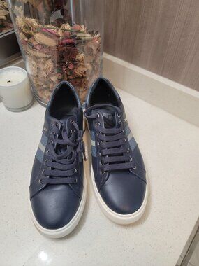 Bally | Shoes | Nib Bally Avier White Leather Logo Black  display picture 1